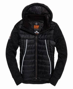 Superdry Storm Flash Hybrid Férfi Kapucnis Pulóver Fekete | TOBRV6523